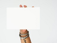 Person Holding Placard Studio Concept