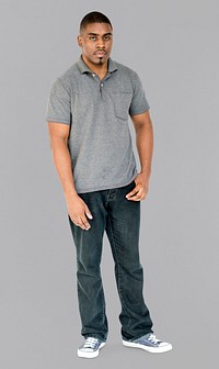 Full body portrait of a man in casual clothes