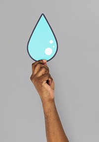 Human Hand Holding Water Droplet