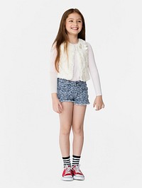 Young girl cheerful smile full body portrait