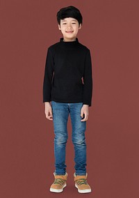 Young kid boy full body standing smiling isolated portrait