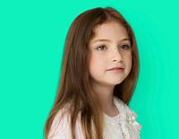 Young girl with a blank expression isolated portrait