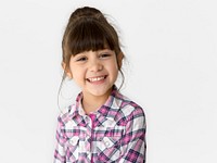 A little girl with a cheerful smile
