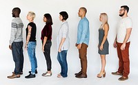 Group of Diverse People Side Standing Studio