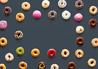 Varities of donut flavor with copy space