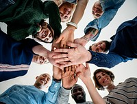 Happy diverse people having fun together