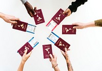 Ready to travel with passports in hands
