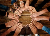 Diverse People Hands Together Partnership