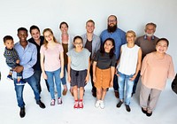 Diverse Group of People Together Studio Portraitr