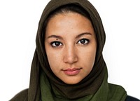 Worldface-Iranian woman in a white background