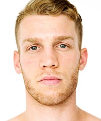 Adult Man Serene Face Expression Studio Portrait