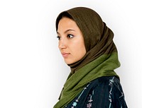 Middle eastern woman casual studio portrait