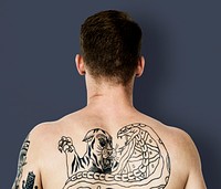 Man close up back view photoshoot