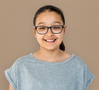Young Adult Woman Face Smile Expression Studio Portrait
