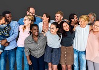 Diverse Group of People Together Studio Portrait