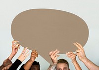 Group of Diverse People Holding Blank Speech Bubbles