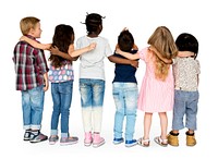 Group of kids standing arm around