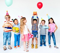 Children in group celebrating