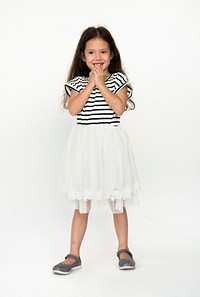 Little girl studio shoot with smiling