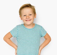 Little Boy Smiling Face Expression Studio Portrait