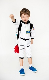 Schoolboy with astronaut uniform dream occupation