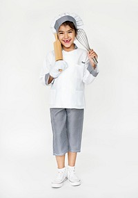 Girl with chef costume for dream job