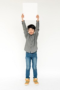 Portrait of kid studio shoot on white background