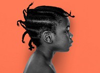 African kid portrait shoot with side view