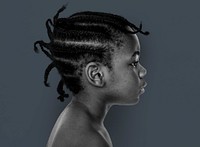 African kid portrait shoot with side view