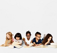 Diverse Group Of Kids Study Read Book