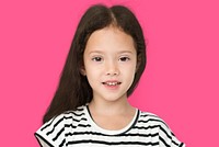 Little Girl Smile Face Expression Studio Portriat