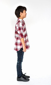 Little Boy Stand Smile Isolated