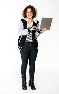 A Student Girl with Laptop