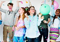 Group of teenagers enjoying a party