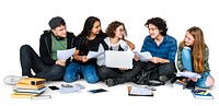 Group of students studying together