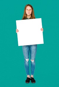 Person Standing and Holding empty Placard