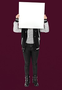 Person Standing and Holding empty Placard