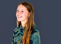 Girl smiling casual studio portrait