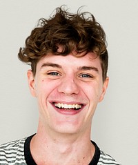 Man smiling casual studio portrait