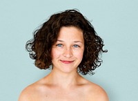 Young Adult Woman Topless Studio Portrait