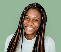 Young african descent girl with dreadlocks smiling