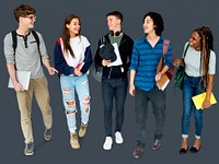 Group of Diverse High School Students Studio Portrait