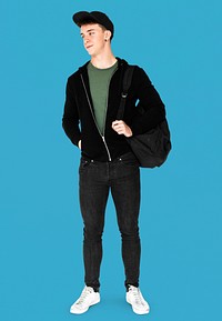 Young man full body studio shoot with casual style