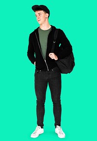 Young man full body studio shoot with casual style
