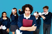 Group of Diverse Students Bullying Studio Portrait