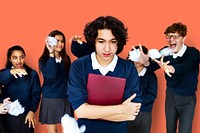 Group of Diverse Students Bullying Studio Portrait