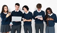 Diverse group of teenagers shoot 