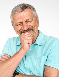Senior adult man smiling casual studio portrait