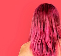Pink Hair Woman Topless Studio Portrait