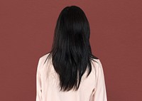 Young Asian Adult Woman Backside Studio Portrait